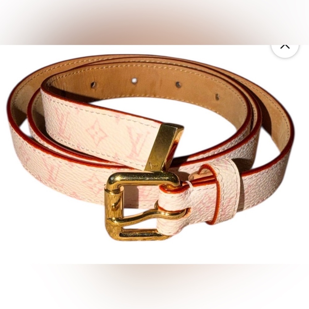 ✨ Louis Vuitton Vernis Skinny Belt 90/36 Pink ✨